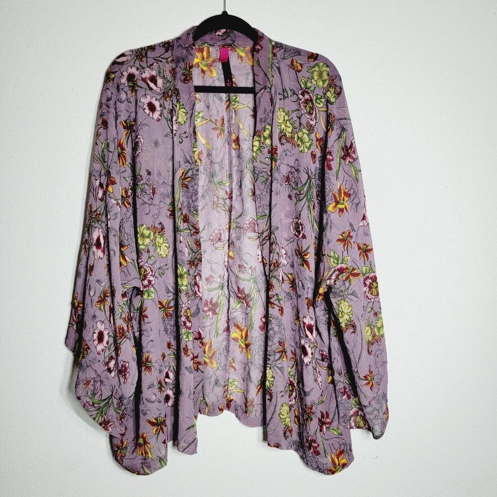 Pure Energy Womens Open Front Blouse Plus Size 4X Flare‎ Sleeve Lightweight